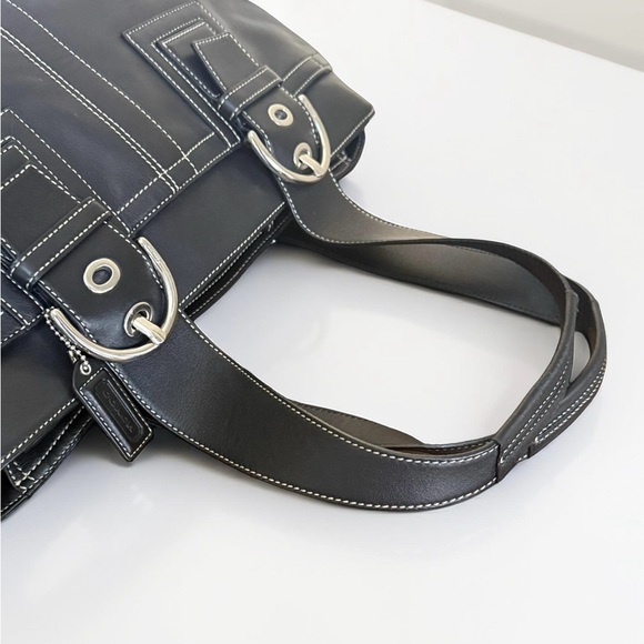 Authentic Coach Black Leather Soho Carryall Tote Bag! - Picture 8 of 15